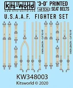 Kitsworld 1:48 scale USAAF Fighter Seat Belts 